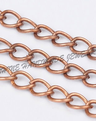 Lant cupru antichizat, 5x3.5x0.8mm