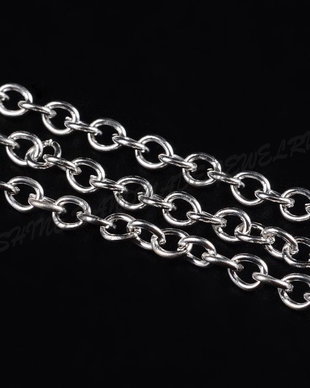 Lant metalic argintiu, 4x3x0.7mm