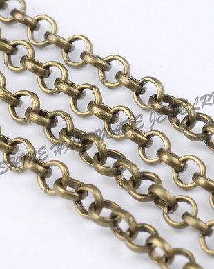 Lant metalic bronz antichizat, 3x1mm