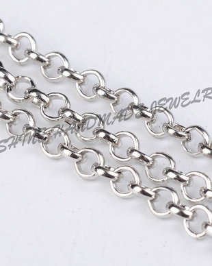 Lant metalic platinum, 3x1mm