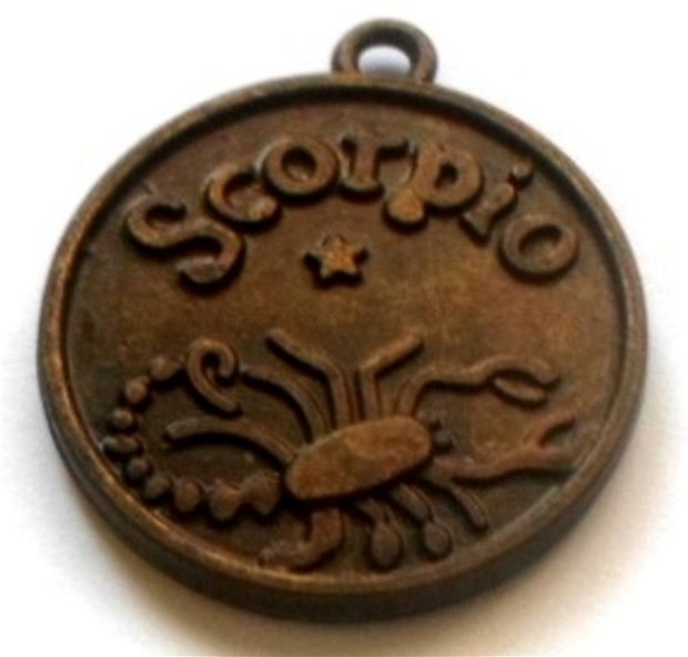 Baza pandantiv metalic banut zodiac Scorpion bronz