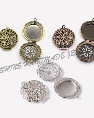 Pandantiv locket, bronz, cupru si argintiu, 32x27mm