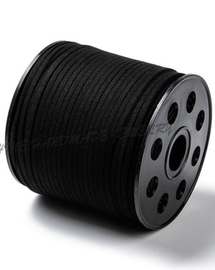 Snur suede negru, 3.0x1.4mm