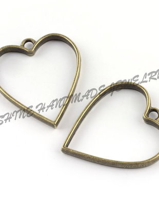 Pandantiv inima bronz, 34x30.2x3.7mm