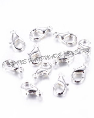 Inchizatoare lobster argintie, 10x6mm