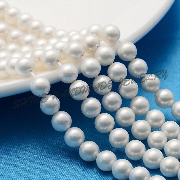 Perle de Mallorca albe, 6mm