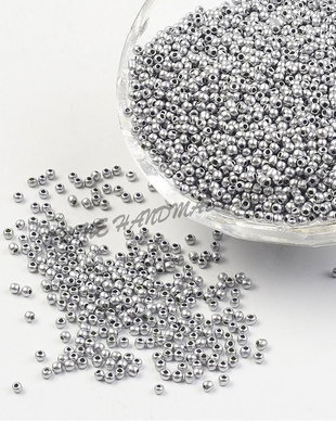 Margele de nisip argintii, 2x1.5mm (20gr)