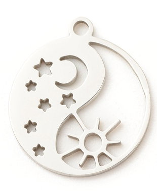 Charm otel inoxidabil, 17x14.5x1mm
