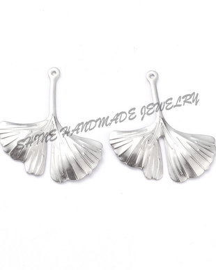 Pandantiv Ginkgo, otel inoxidabil, 29x25x2mm