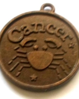 Baza pandantiv metalic banut zodiac Rac bronz