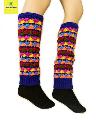Jambiere crosetate multicolore/ Handmade