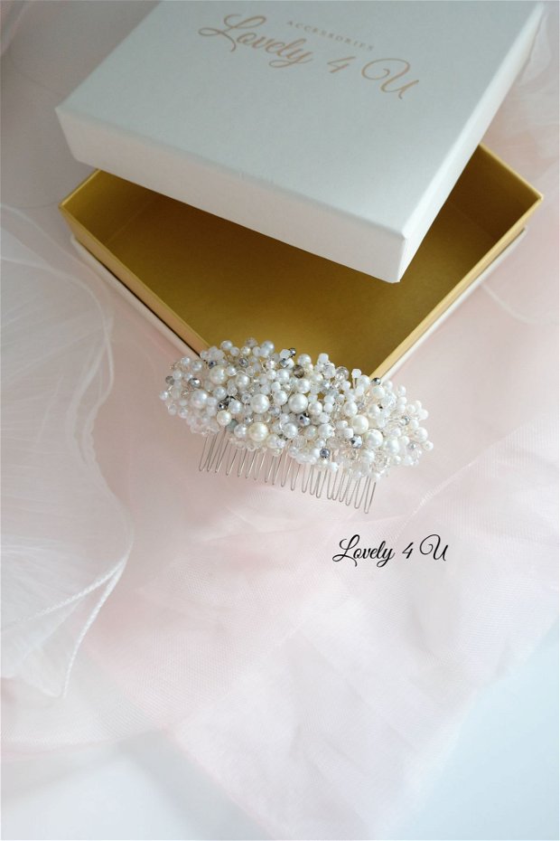 *Celeste -Accesoriu pentru par elegant -, Accesoriu cu perle și cristale