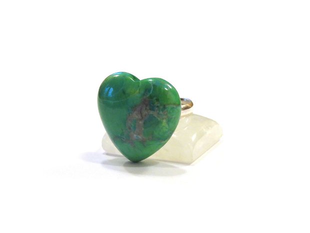 Inel Agata verde si Argint 925 - IN660 - Inel inima, inel verde, inel romantic, inel delicat, inel pietre semipretioase, cadou romantic, cristale vindecatoare, cristaloterapie