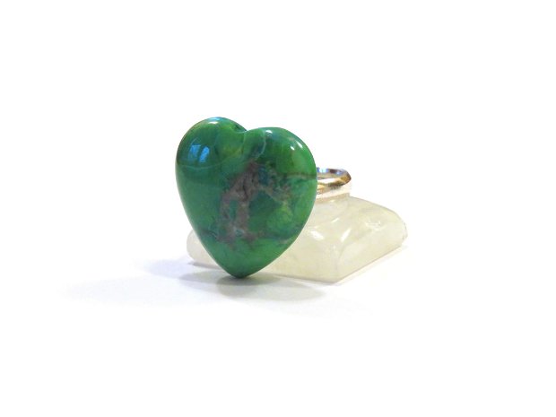Inel Agata verde si Argint 925 - IN660 - Inel inima, inel verde, inel romantic, inel delicat, inel pietre semipretioase, cadou romantic, cristale vindecatoare, cristaloterapie