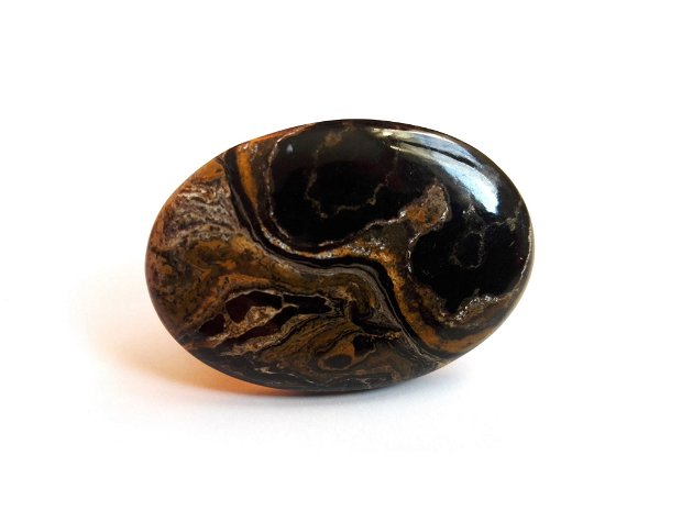 Inel Stromatolit si Argint 925 - IN749 - Inel negru supradimensionat, inel cadou, inel pietre semipretioase, inel piatra mare, cadou sotie, cadou romantic, cristale de colectie, cristaloterapie