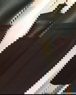 FUSTA MIDI STOFA LANA PURA MARON