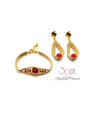 Set bratara si cercei - Geometric Gold