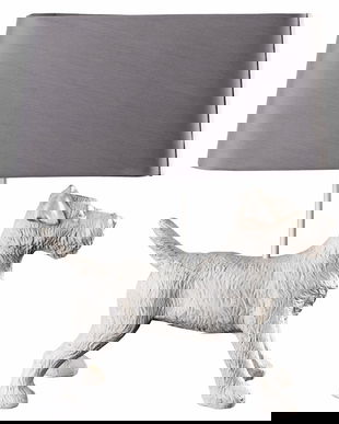 Lampa de masa cu un terier