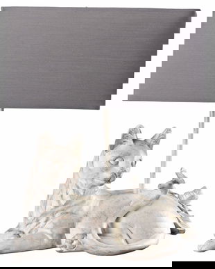 Lampa de masa cu o pisica alba