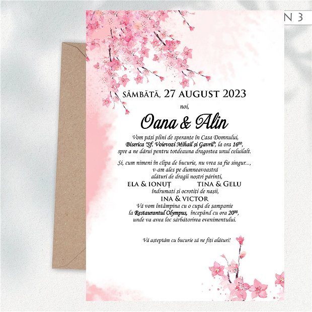Invitatie Cherry Blossom