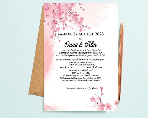 Invitatie Cherry Blossom