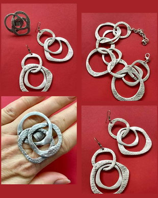 Set boho zamac argintat