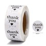Etichete autoadezive rola Thank You alb-negru