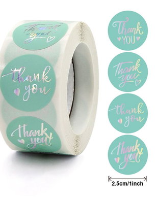 Etichete autoadezive rola Thank You turcoaz
