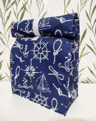 Lunchbag lavabil - gentuță pt prânz - NAUTICAL