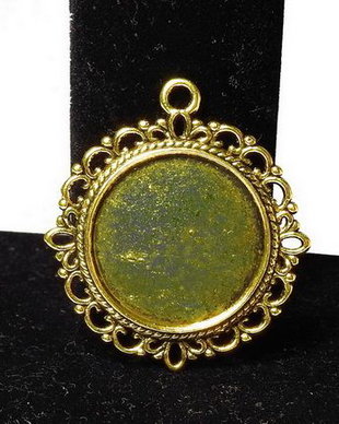 Pandantiv metalic, auriu antichizat, 33.5x30 mm