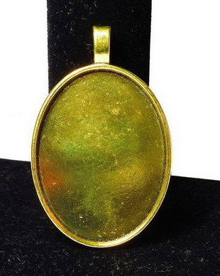 Pandantiv metalic, auriu antichizat, 52x33 mm
