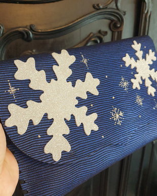 poseta plic din piele - Snowflakes