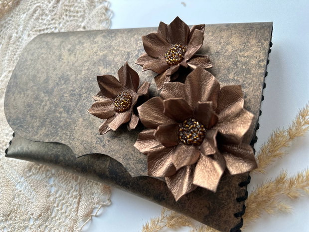 poseta plic din piele - Vintage Flowers