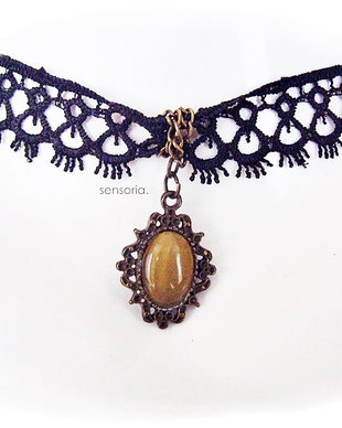 chocker cu ochi de pisica antichizat