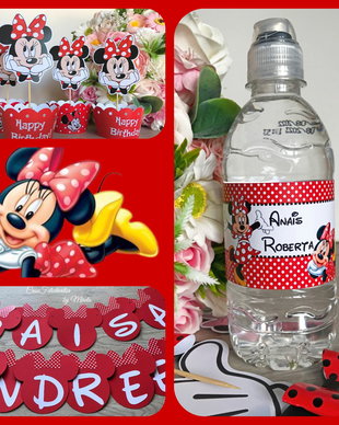 Etichete sticle Minnie mouse rosie