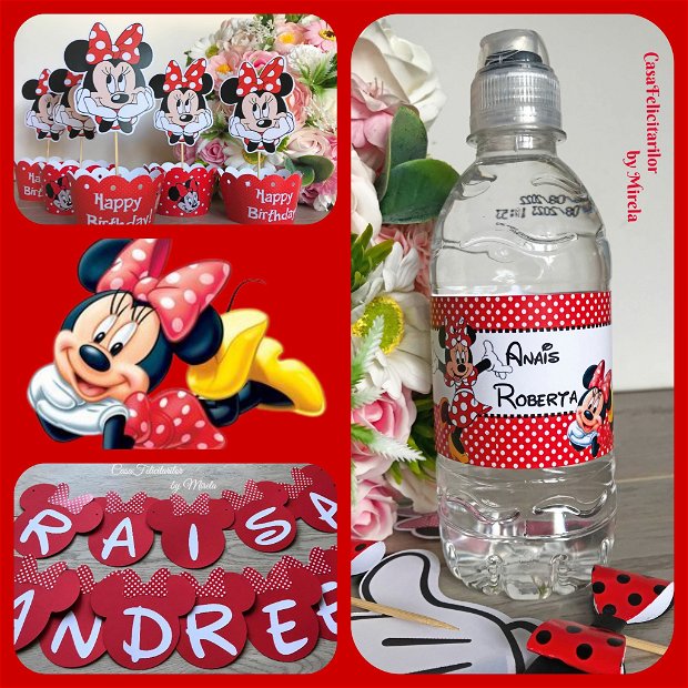 Etichete sticle Minnie mouse rosie