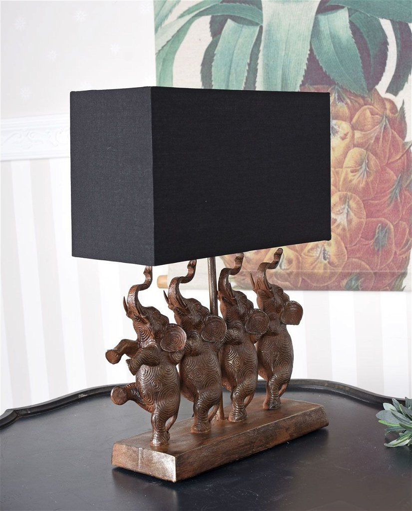 Lampa de masa cu patru elefanti