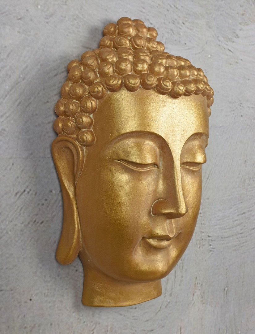 Statueta aurie Buddha pentru pus pe perete