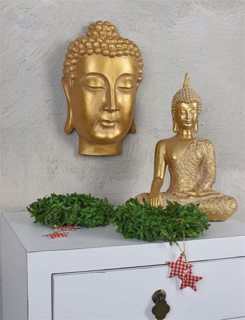 Statueta aurie Buddha pentru pus pe perete