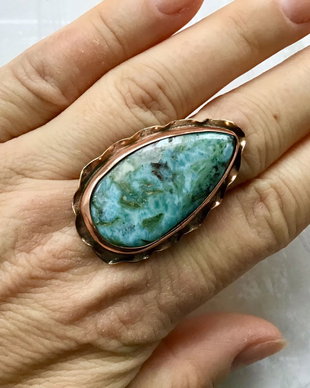 Inel vintage Larimar & cupru