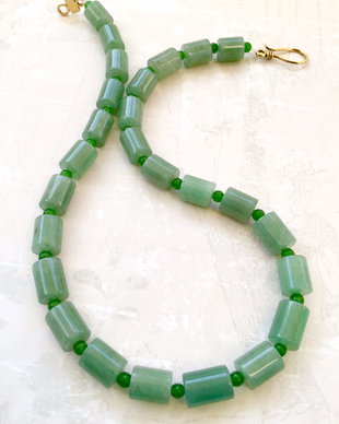 Colier aventurin verde & Jad verde