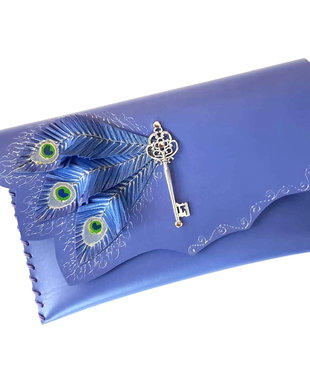 poseta plic handmade unicat din piele - Royal key