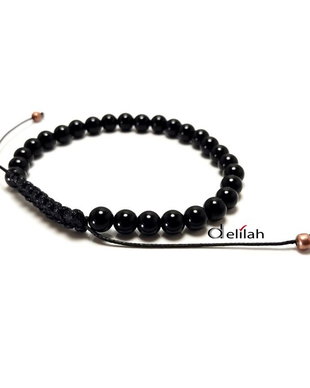 Bratara shamballa unisex cu snur si onix negru