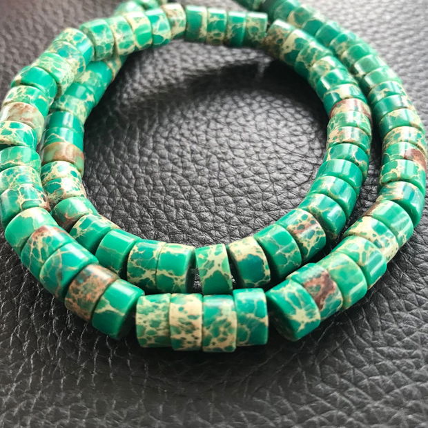 Margele Regalit verde  discuri 6x4 mm (MG- 0001)