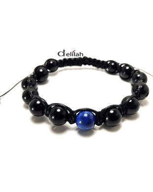 Bratara pentru barbati cu onix negru si lapis lazuli