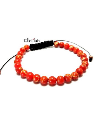 Bratara unisex reglabila cu regalit portocaliu