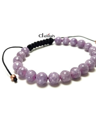 Bratara snur unisex cu lepidolit de 8 mm