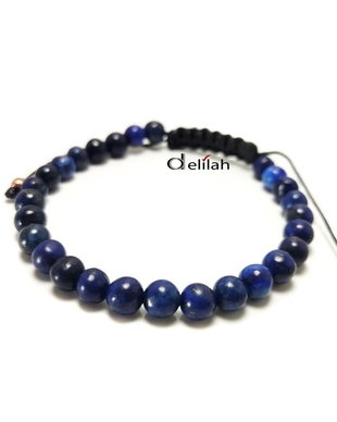 Bratara unisex snur si lapis lazuli 6 mm