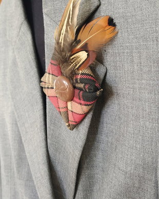 Broșă tartan unisex