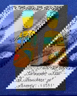 Cercei pictati manual dupa Salvador Dali